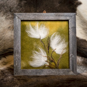 Meadow picture frame. Wooden frame, 100% merino wool.